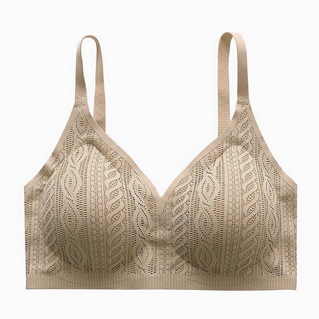 Tqcoqu Women's Seamless Backless Bra With Gathered Straps No Steel Rings Three Buckles Adjustable Breasts Fixed Cups And Suspender Straps