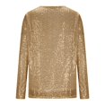 thumbnail image 5 of Haut à Paillettes de Célébration à Manches Longues et Col Rond pour – Chandail Décontracté Prêt pour Fête avec T-Shirts Scintillants pour Femmes Or TG, 5 of 5