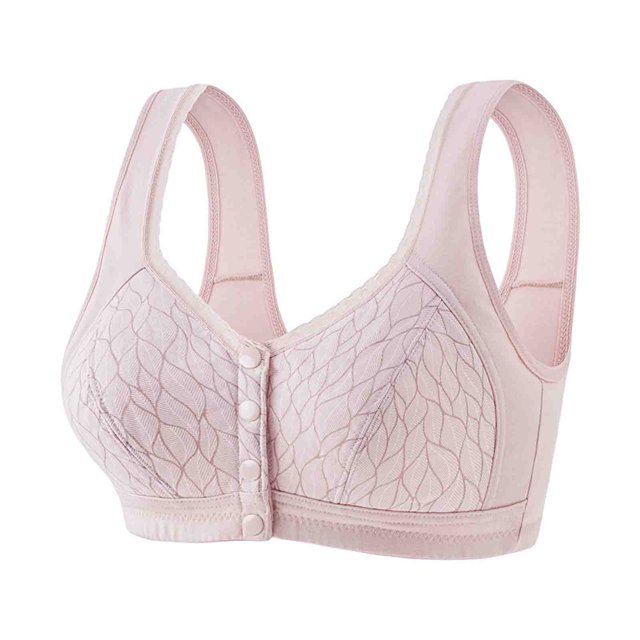 Virmaxy Womens Wireless Bra Lace Plus Size Gathering Underwear Everyday Bra Color Comfortable Hollow Out Perspective Bra Underwear No Rims Pink-4 42/95