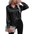 thumbnail image 2 of Innerwin Shirts Long Sleeve Ladies Tunic Tops Office Button Down Soft Blouse Black M, 2 of 5