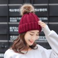 thumbnail image 5 of Women‘S Warm Solid Thicken Wool Hat Stripe Knit Windproof Cap, 5 of 5