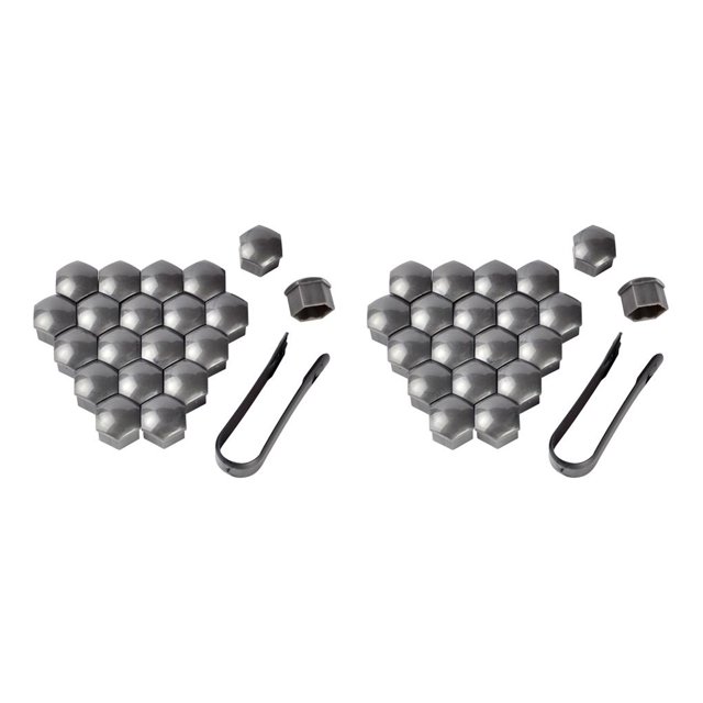 serony Pack de 20 Bouchons d'Écrou de Roue de Voiture Anti-Rouille Moyeu Automatique Couvercle de Vis Remplacement en Plastique 17-21mm Écrous d'Automobile Protecteurs Gris 21mm 2Set