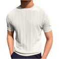 thumbnail image 1 of Gspmoly T-Shirts pour Hommes, Mode Estivale pour Hommes, Chemise Décontractée en Tricot Uni à Manches Courtes et Col Rond, Hauts de Sortie en Liquidation, 1 of 6