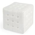 thumbnail image 1 of Butler Leon Ottomane en Cuir Blanc, 1 of 8