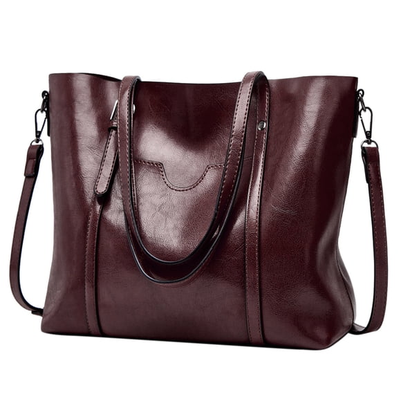Bmisegm Sacs à Main pour Femmes Grand Sac de Créateur pour Dames Sac à Poche Portefeuille Sac Pain de Viande en Cuir Café Taille Unique