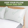 thumbnail image 4 of Canadian Linen Bamboo Viscose Waterproof Pillow Protector Zipper Closure Tree Design, 20"x30" Queen, 2 Pack, Soft Absorbent Breathable Cooling Fabirc, 4 of 8