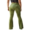 thumbnail image 2 of Women Bootcut Yoga Pants Tummy Control Workout Bootleg Velvet Trouser, 2 of 5