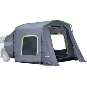 VEVOR Large SUV Tent for 5–9 Person, 10.6 x 8 FT All-Season SUV Tailgate Tent with Ventilated Door & Mesh Windows, PU3000mm Waterproof Dual-Use Car Rear Hatch Tents for Outdoor Camping Hiking