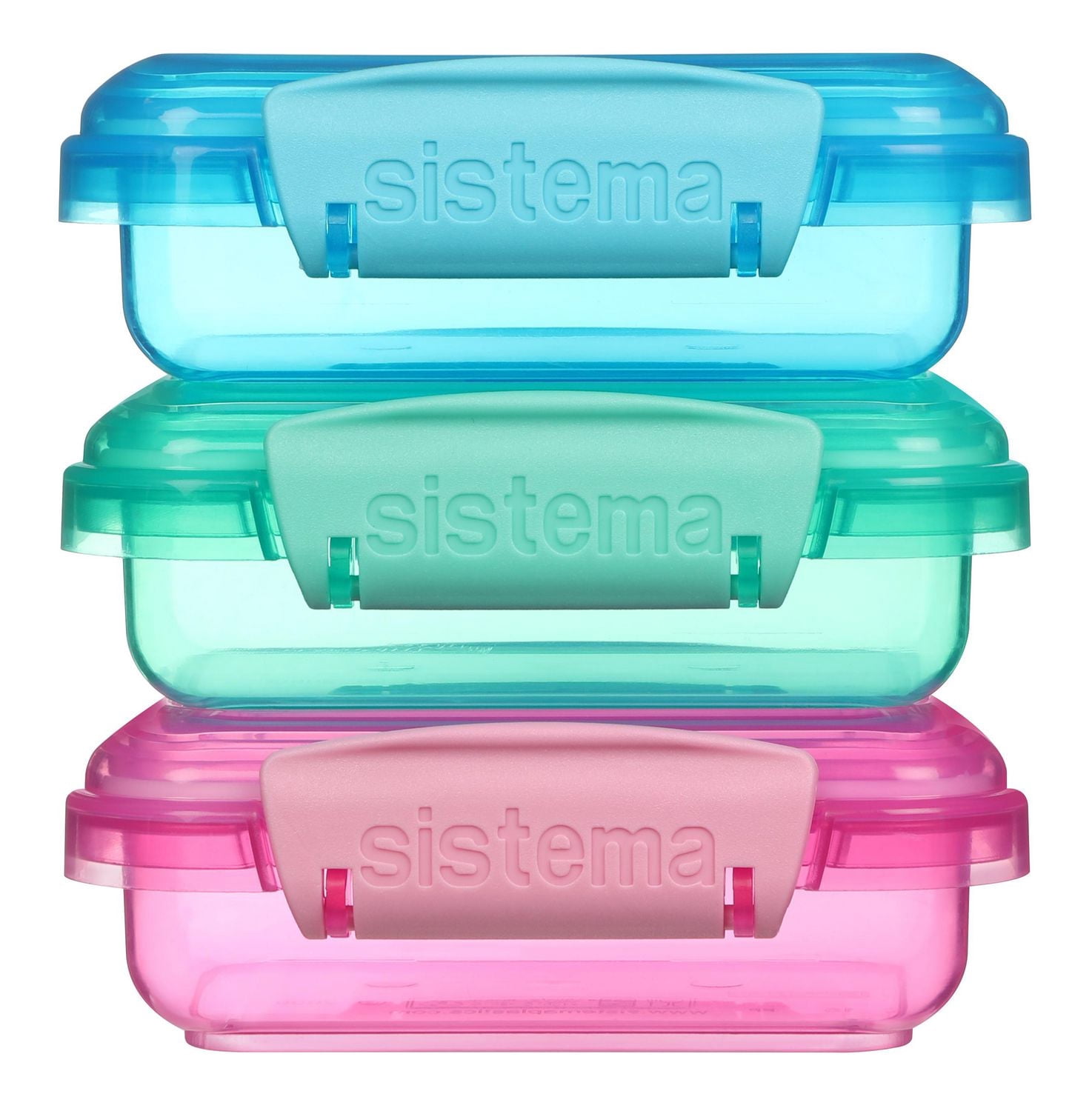 Sistema Lunch Collection Food storage Containers, Assorted Colours, 3 Pack