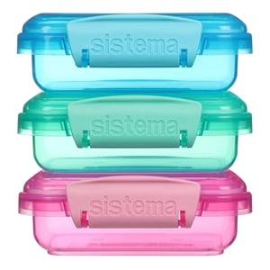 Sistema Lunch Collection Food storage Containers, Assorted Colours, 3 Pack