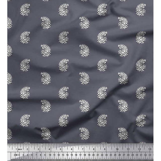 Soimoi Rayon Fabric Paisley Block Fabric Prints by Yard 56 Inch Wide