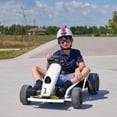 thumbnail image 2 of VOLTZ TOYS 24V Electric Drift Go Kart for Kids, Outdoor Racer Ride On Car with Dual Motors, Safety Belt, 8 MPH Max Speed, White, 2 of 6