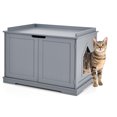thumbnail image 1 of Costway Cat Litter Box  Wooden Enclosure Pet House Washroom Storage Bench Grey, 1 of 9