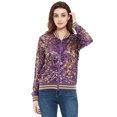 thumbnail image 4 of Fashion Womens Sequin Long Sleeve Front Zip Jacket with Ribbed Cuffs, 4 of 5