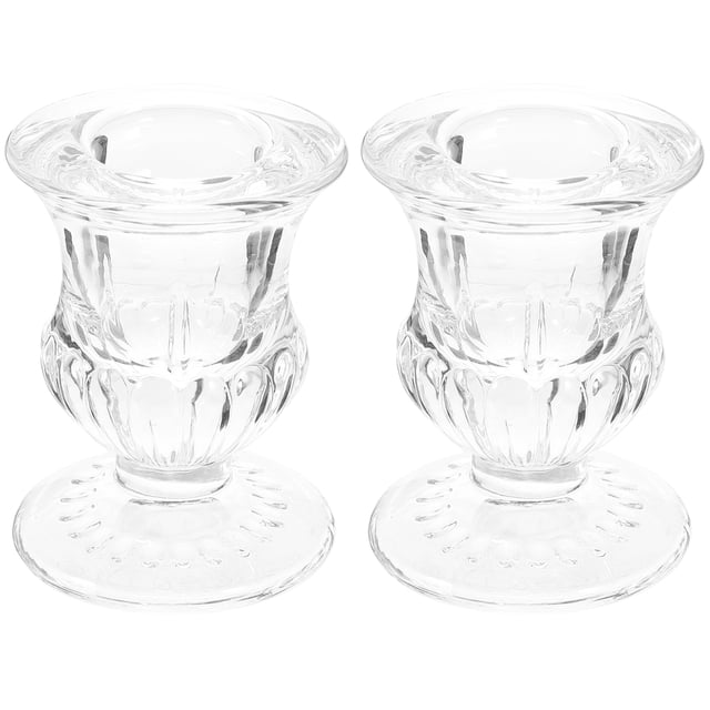 MOVTOTOP 2 pcs portable eye rinsing cups made of clear glass, featuring a compact and lightweight design with a delicate appearance. These travel eye bath cups are suitable for eye washing, eye care, and home use, measuring 6.40x4.80x4.60cm.