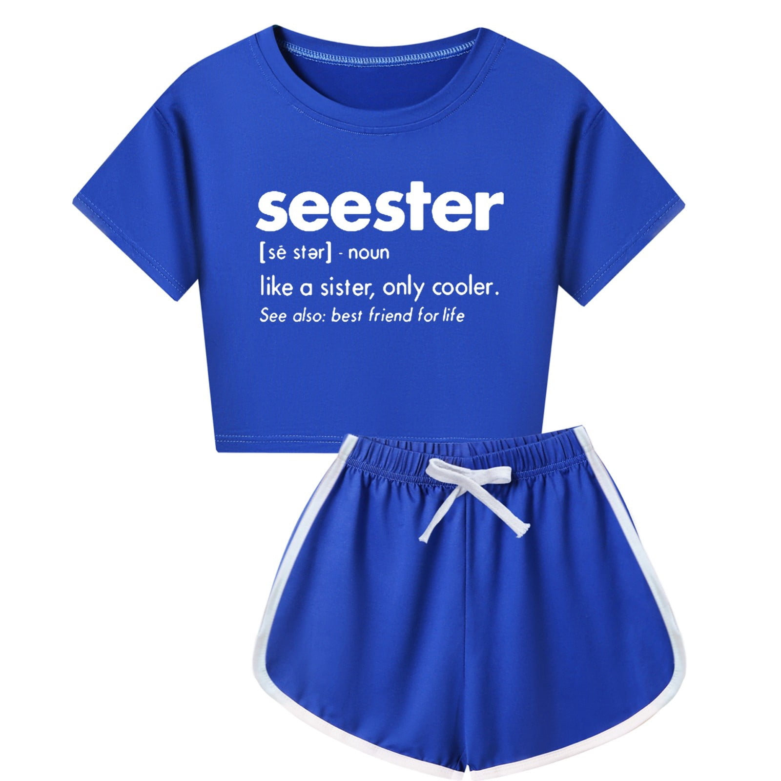 Hiiyo Tween Girls Outfits Letter Print Short Sleeve T Shirt and Shorts Set Sports Tracksuit