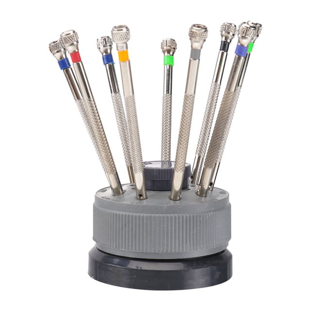 9pcs Precision Flat Slotted Screwdrivers in Different Sizes 0.5mm to 2.5mm for Watchmaker Repair Tools