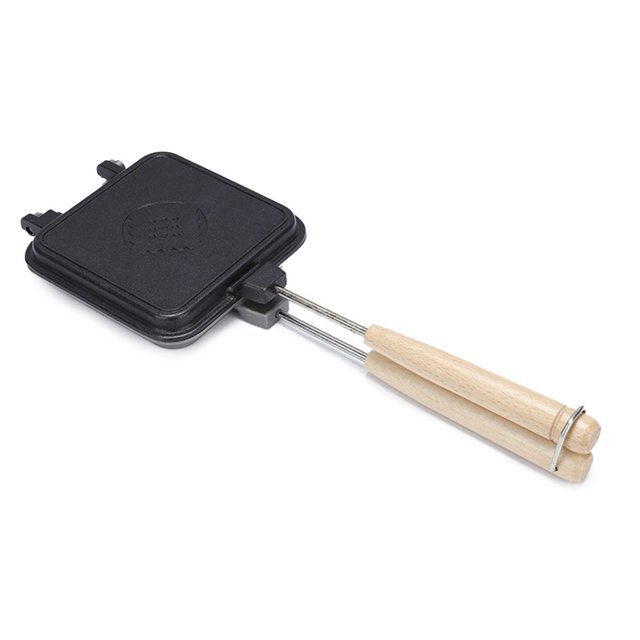 Cast Iron Waffle Hot Sandwich Maker Pan Non Stick Double Sided Kitchen Breakfast