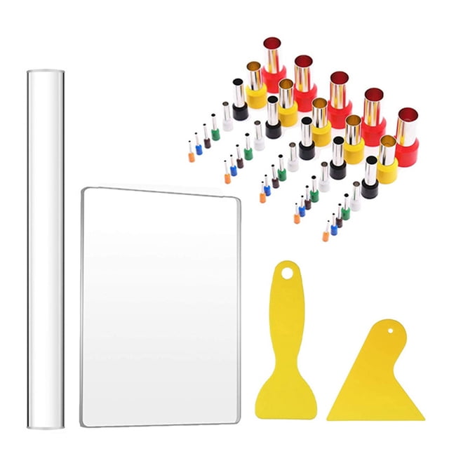Ensemble de 44 Pcs d'Outils en Argile, Coupe-Argile Polymère, Mini Moules en Forme de Cercle Cutter, Outil d'Indentation Rond avec Rouleau d'Argile, Feuille Acrylique, Grattoir en Plastique, Poterie, Céramique, Bricolage, Outils en Argile