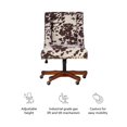 thumbnail image 3 of Linon Draper Wood Base Upholstered Rolling Office Chair in Brown Cow Print, 3 of 16