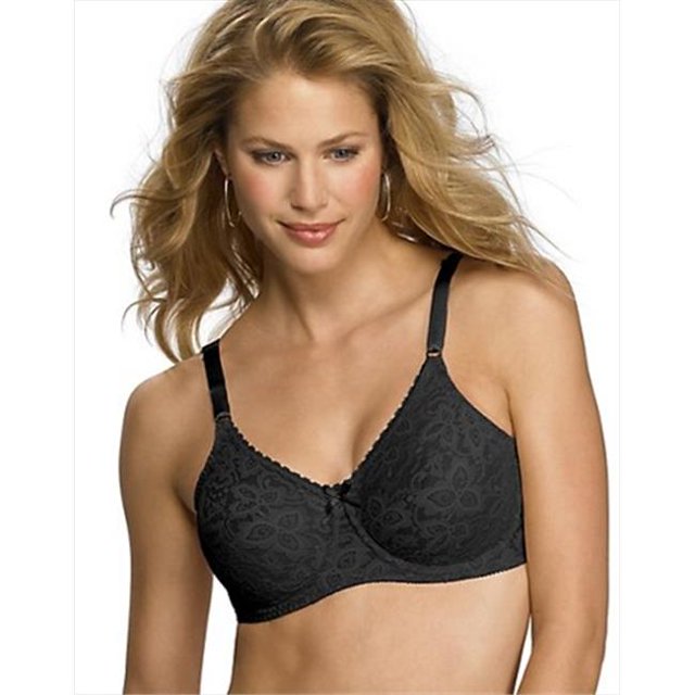 Bali 3432 Lace Smooth Seamless Underwire Bra Size 40DD, Black