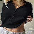 thumbnail image 2 of Sweat-shirts Col Revers pour Femmes dans des Couleurs Unies avec un Style Vintage, 2 of 5