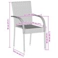 thumbnail image 4 of vidaXL Chaises d'Extérieur Empilables 2 Pcs Gris en Rotin Synthétique, 4 of 5