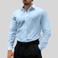 thumbnail image 2 of Admvng Compression Shirt Men Solid Wrinkle-Free Long Sleeve Regular Fit Button Down Shirt S-2XL, 2 of 3