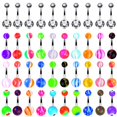 thumbnail image 1 of BodyJ4You 60PC Belly Button Ring Set 14G Clear CZ Stainless Steel Acrylic Banana Body Piercing Jewelry, 1 of 7