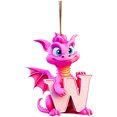 thumbnail image 2 of Fridja Personalized Dinosaur Christmas Ornament 26 Letters Hanging Pendant Ornaments 2024 Plastic Initial Monogram Xmas Tree Decorations with Hanging Rope Unique Customized Fun Gift for Kids, 2 of 3