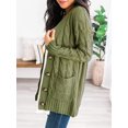 thumbnail image 4 of Cardigan en Tricot à Manches Longues pour Femmes avec Bouton Ouvert sur le devant, 4 of 5