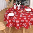 thumbnail image 2 of Nappe de Noël 60 Pouces, Nappe Ronde Extérieure d'Hiver Décorations de Noël Décoration de Table Couvre-Table de Salle à Manger, Ferme Noël Flocon de Neige Rouge pour Banquet Fête Cuisine Salle à Manger, 2 of 6
