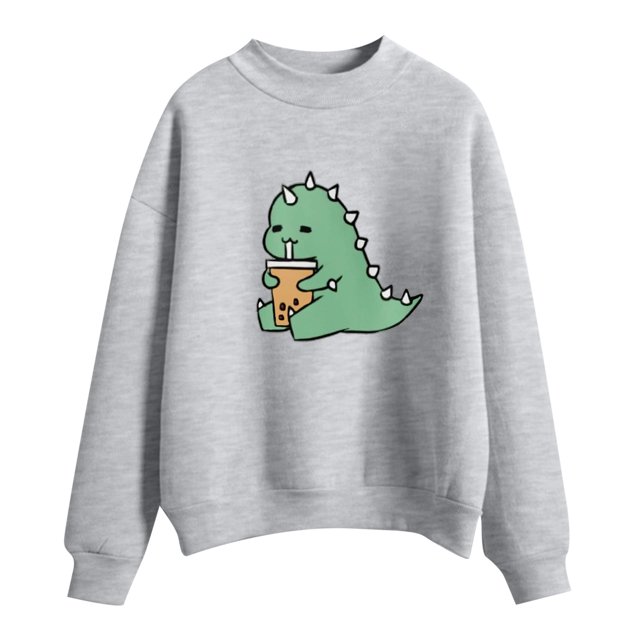 IROINID Rabais Vêtements d'Hiver pour Femmes Chandails à Capuchon d'Hiver Chandails Aguichant Col Rond Manches Longues Hauts Blouse Imprimée Régulière, Gris