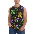 thumbnail image 1 of Kdxio Mardi Gras Carnaval4 Débardeur pour Homme Muscle Entraînement Gym Chandails Décontractés Sans Manches Chandails-3X-Grand, 1 of 7