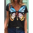 thumbnail image 2 of Fridja Summer Butterfly Print Loose-fitting Blouse With Deep V Neck, 2 of 5