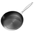thumbnail image 1 of Stainless Steel Frying Pan Kitchenware Honeycomb Grain Stirring Pan Cookware, 1 of 9
