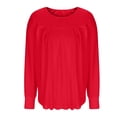 thumbnail image 4 of Yuyuzo Chemises à Manches Longues pour Femmes Col Rond Décontracté Tunique Couleur Unie Hauts Amples Confortables, 4 of 7