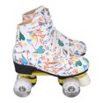 thumbnail image 1 of White Graffiti Roller Skates For Kids And Adults With Front Support Column And Breathable Design, 1 of 8