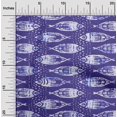 thumbnail image 2 of oneOone Rayon Indigo Blue Fabric Asian Block Fish Craft Projects Decor Fabric Printed By The Yard 56 Inch Wide, 2 of 4