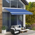 thumbnail image 2 of Outsunny Auvent Rétractable Abri Pare-Soleil Manuel Bleu Foncé, 2 of 10