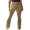 thumbnail image 1 of Women‘s Bootcut Yoga Pants Tummy Control Workout Bootleg Velvet Lounge Active Trouser Sweatpants, 1 of 6