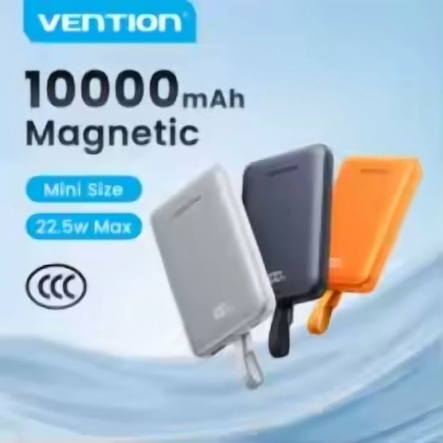 Vention CCC 10000mAh Magnetic Power Bank 15W Wireless Fast Charger White New