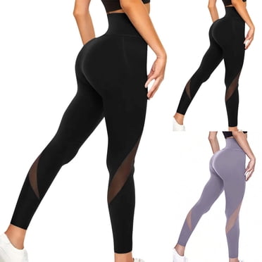 QATAINLAV Mesh Leggings for Women High Waisted Butt Lifting Yoga Pants Gym Sports Workout Running Tights Tummy Control Leggings Activewear Black S on Sale Clearance 2025