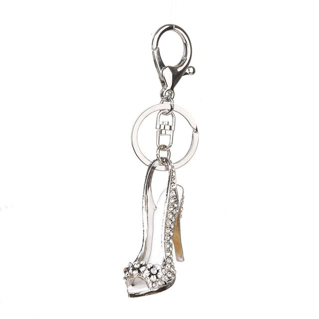 High Heel Shoe Keychain Crystal Purse Car Key Chain Rhinestone Key Chain Girl Bag Decorative Keyring Alloy Keyring
