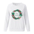 thumbnail image 4 of Chandail à Capuchon de Noël pour Femmes, Col Rond, Mode Décontractée, Manches Longues, Imprimé de Noël, Chandail en Molleton, Hauts, Blouses, Chandail en Molleton pour Filles en Liquidation, 4 of 4