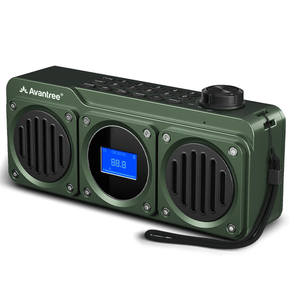 Avantree Boombyte - Portable Digital FM Radio & Bluetooth Speaker with Superb Stereo Sound, Metal Finish, Long Rechargeable