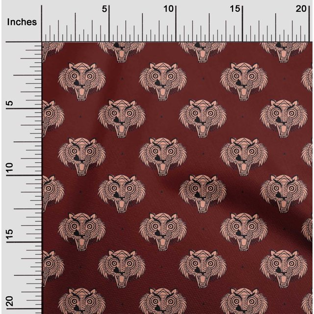 oneOone Polyester Lycra Fabric Animal Face Block Decor Fabric Printed BTY 56 Inch Wide