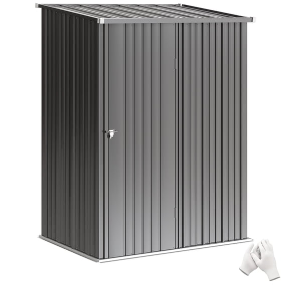 Outsunny 5'x3' Outdoor Storage Shed w/ Single Door, Black