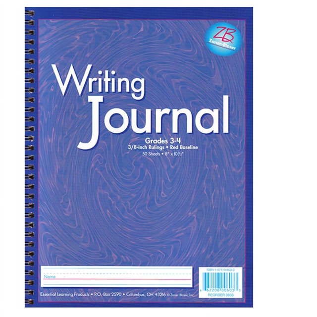 Journal d'Écriture, Décision 3/8 Pouces, Grades 3-4, 50 Feuilles