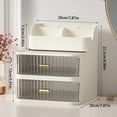 thumbnail image 2 of Makeup Organizer with 2 Large Drawers, Clear Rectangular Compartments for Brushes & Eyeshadow, Bathroom Vanity Storage, Cosmetic Countertop Organizer for Lipstick, Nail Polish, and Beauty Supplies, 2 of 3